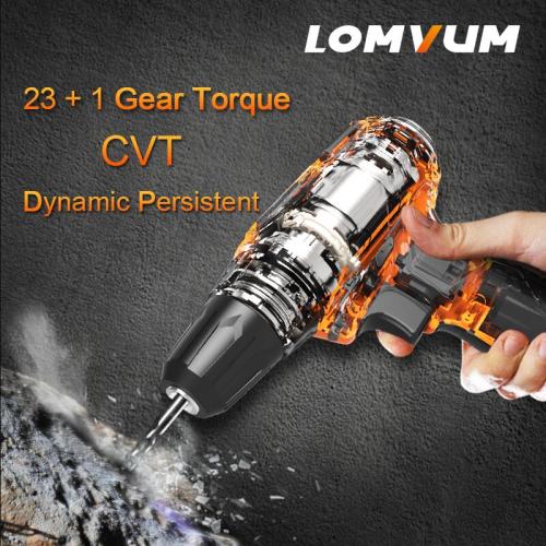 Cordless Screwdriver Power Instruments 24V Double Speed Electric Hand Tools Battery Screwdriver