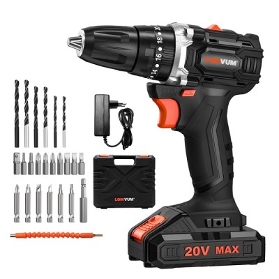 20V Electric Impact Brushless Cordless Screwdriver Mini Drill Li-Ion Lithium Battery DIY Power Tool