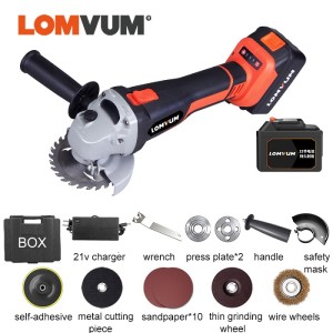 Power 21V Lithium Battery Brushless Cordless Grinding Angle Grinder