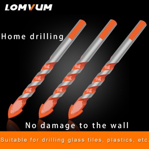 10pcs/box Alloy Triangular Head Auger Twist Drill Bits For Glass Stone Power Tool Best Promotion 6/8/10/12mm Drill Bit Set