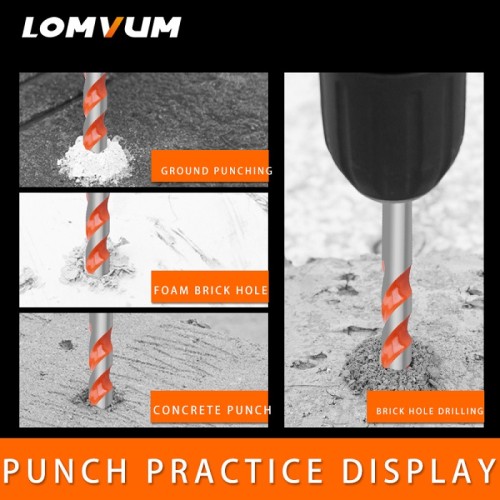 10pcs/box Alloy Triangular Head Auger Twist Drill Bits For Glass Stone Power Tool Best Promotion 6/8/10/12mm Drill Bit Set