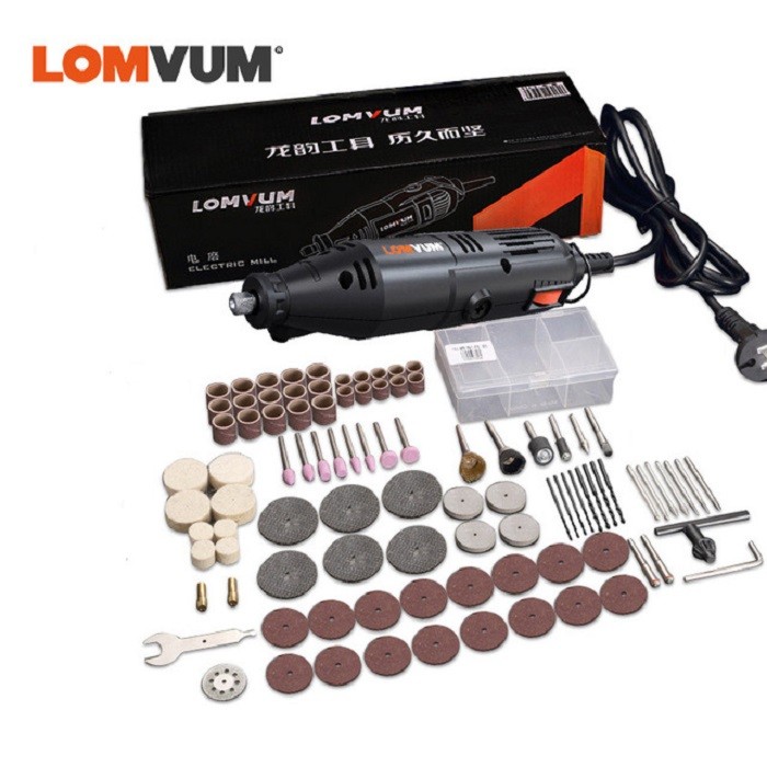 LOMVUM Electric Grinder 6Speed Grinding Polishing Drilling Carving Tools Set+Box 