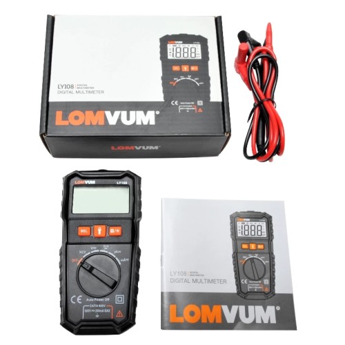 LY108 LOMVUM NCV Digital Multimeter Auto Ranging AC/DC voltage Meter Flash Back light Large Screen Ohm Tester