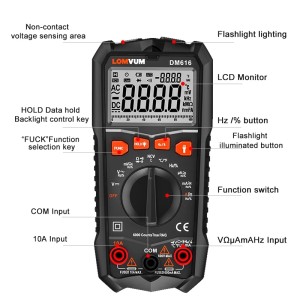 DM616/ DM66/ DM6S LOMVUM NCV Digital Multimeter 6000 counts Auto Ranging AC/DC voltage Meter Tester