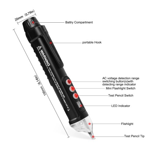 LOMVUM Intelligent Breakpoint Tester Circuit Detector Pen NCV Non-Contact Voltage Tester