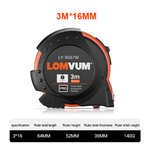 LOMVUM 5M Metric British System Auto Lock Measurement Tape 7.5M Tape Measure Retractable 3M Measuring Tape Inches Centimeters