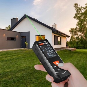 LOMVUM LYA Laser Rangefinder Green Beam Digital Laser Distance Meter Battery-powered 100m Range Finder Tape Distance Measurer
