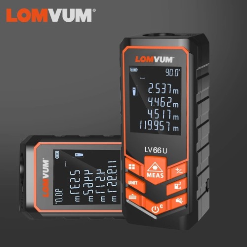 LOMVUM 66U Battery-Powered Auto Level Finder Multifunction Distance Meter Night Vision Laser Rangefinder Measurement Tool