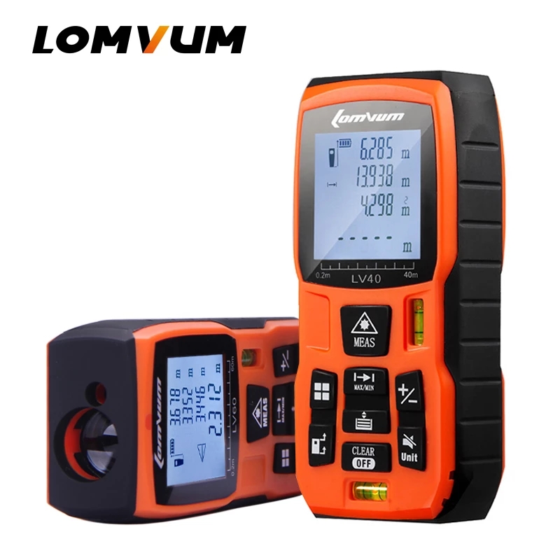 LOMVUM 120M 393ft Handheld Laser Distance Meter Diastimeter Digital Range Finder 