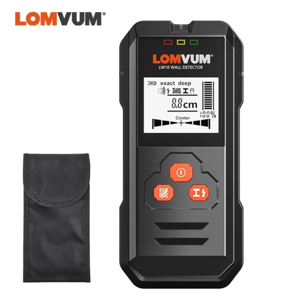 LOMVUM LW10 Multi-Functional Digital Metal Wall Detector Scanner Wiring Wood AC Voltage Live Handheld LCD Screen Stud Finder