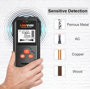 LOMVUM LW10 Multi-Functional Digital Metal Wall Detector Scanner Wiring Wood AC Voltage Live Handheld LCD Screen Stud Finder