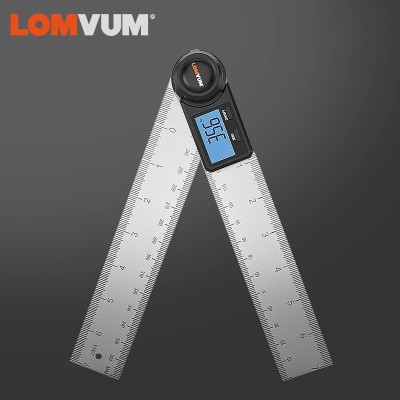 LOMVUM 0-200mm Digital Protractor Angle Ruler Angle Finder Stainless Steel 360 Degree Goniometer Inclinometer Measuring Tools