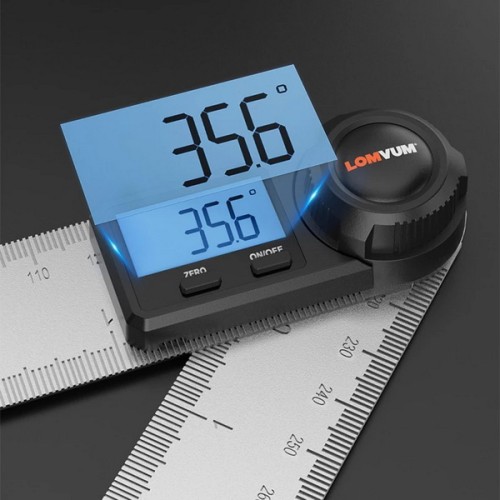 LOMVUM 0-200mm Digital Protractor Angle Ruler Angle Finder Stainless Steel 360 Degree Goniometer Inclinometer Measuring Tools