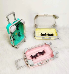 Wholesale customization  mink lashes 25 mm mink lashes Suitcase eyelashes 3d With Custom Box