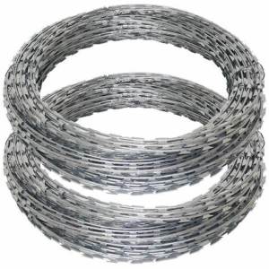 Galvanized Sharp Razor concertina Steel Wire for security fence