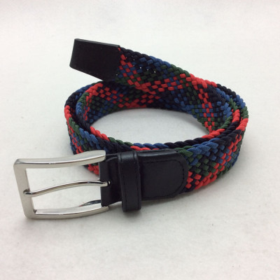Mixed color elastic braided belt