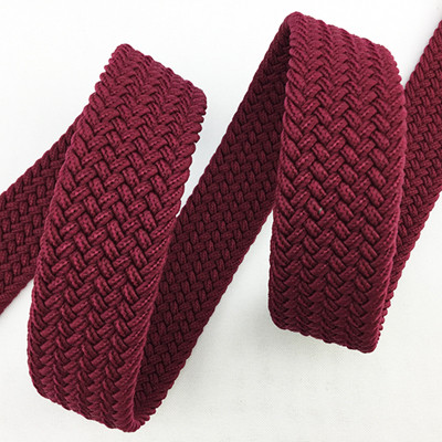 Custom Extra Long Men Casual Knitted Fabric Woven Braided Elastic Stretch Belt for Jeans