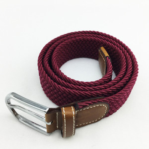 Custom Extra Long Men Casual Knitted Fabric Woven Braided Elastic Stretch Belt for Jeans