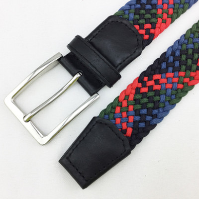 Mixed color elastic braided belt