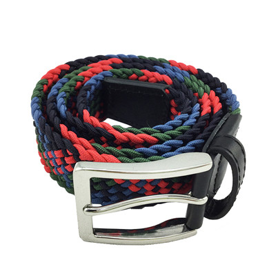 Mixed color elastic braided belt