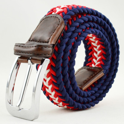Mixed color elastic braided belt