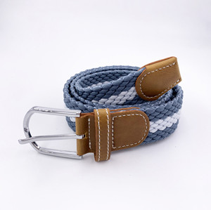 Casual Alloy Pin Buckle Multi Color Braided Elastic Belt