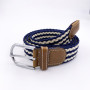 Casual Alloy Pin Buckle Multi Color Braided Elastic Belt