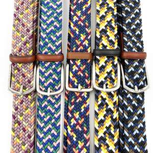 Synthetic Silk Braided Elastic Stretch Belts With Custom Logo