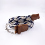 Top Quality Soft Elastic Braided Woven Silk Fabric Double Layer Elastic Belt for Men