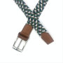 Hanjun Elastic Braided Belts for Men,Genuine Leather Stretch Woven Belt