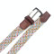 Women's Braided Elastic Stretch Belt Leather Tipped End and Metal Buckle