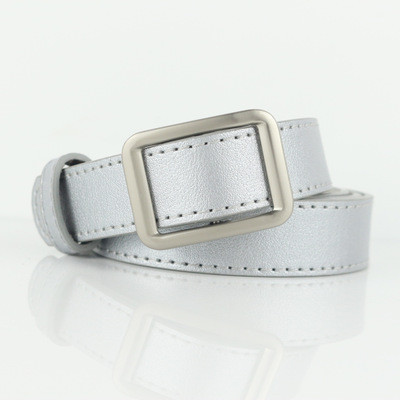 Non-hole square buckle ladies belt female simple ins wind retro fashion decoration casual belt