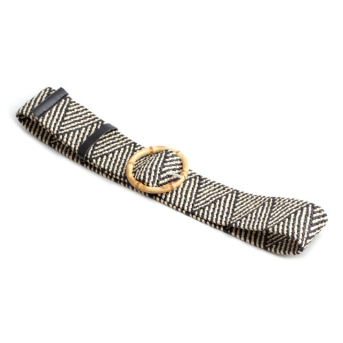 Straw woven fashion all-match belt Korean ladies square buckle round buckle simple decorative pin buckle waist seal