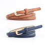 Straw woven fashion all-match belt Korean ladies square buckle round buckle simple decorative pin buckle waist seal