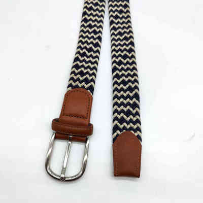 Shiny Stretch Belts Braided Elastic Stretch Cross Buckle Casual Belt
