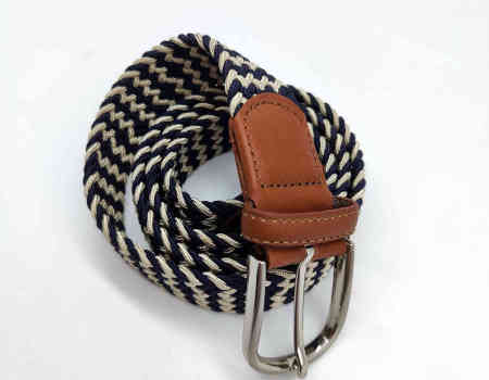 Shiny Stretch Belts Braided Elastic Stretch Cross Buckle Casual Belt