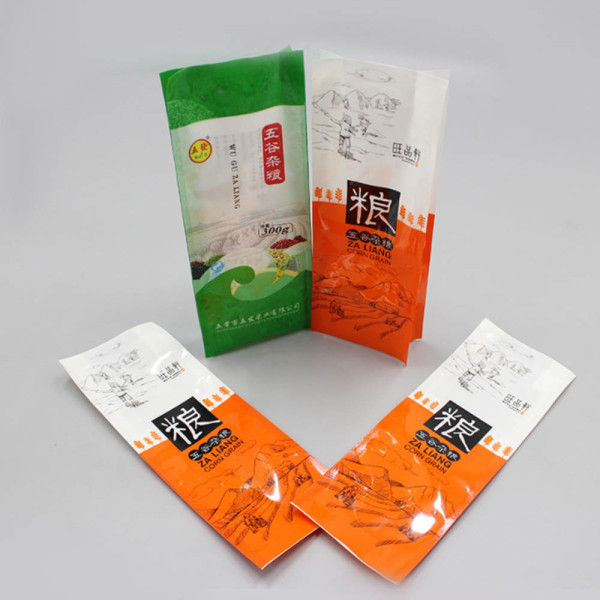 Sac en plastique thermoscellable laminé résistant à l'humidité ZB, sac d'emballage de farine de riz, capacité personnalisée 1 kg, 5 kg, 10 kg