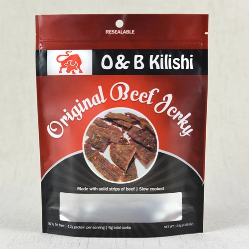 ZB High Barrier Beef Jerky Packaging Bag Customized Printing with Suspension Holes