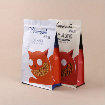 Resealable Custom Printed Shiny PET PE Plastic Bag for Cat Food Packaging