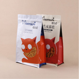 Resealable Custom Printed Shiny PET PE Plastic Bag for Cat Food Packaging