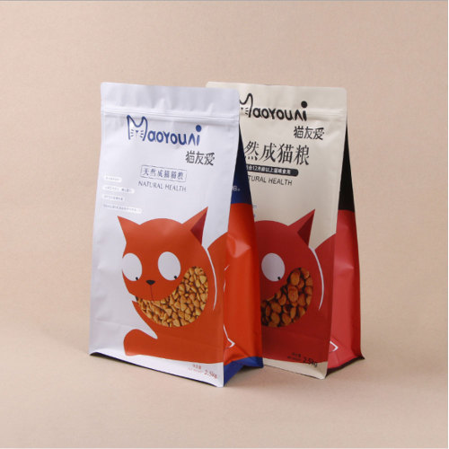 Resealable Custom Printed Shiny PET PE Plastic Bag for Cat Food Packaging