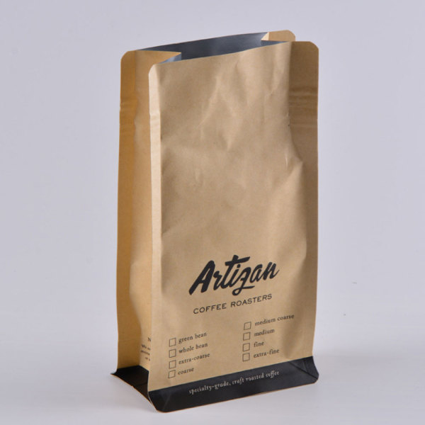 Sac d'emballage en papier kraft pour grains de café entiers