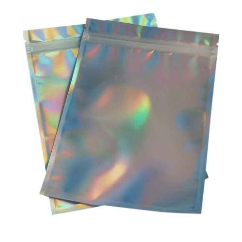 Holographic Ziplock Resealable Smell Proof Aluminum Foil Mylar Plastic Packaging Bag