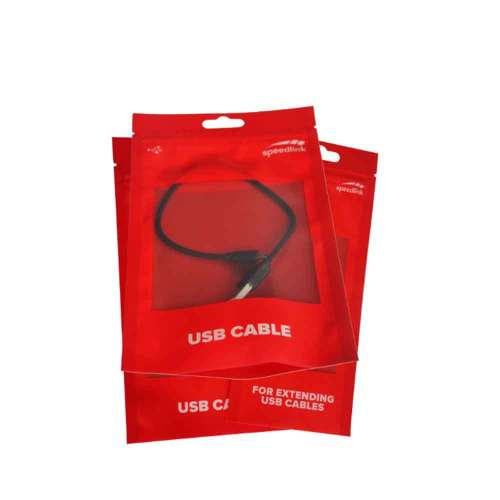 ZB Packaging Chinese Flat Zipper Bag Supplier Resealable USB Cable Charger Accessories Plastic Packaging Zipper Bags