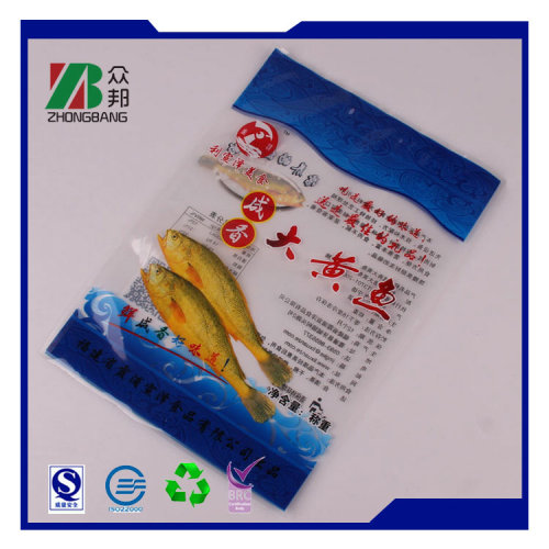 OEM made high quality plastic frozen food packaging bag for packing seafood