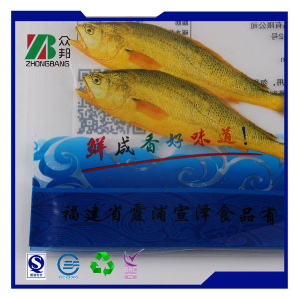 Emballage ZB Usine chinoise OEM ODM Sac d'emballage en plastique de haute qualité pour aliments surgelés pour l'emballage des fruits de mer