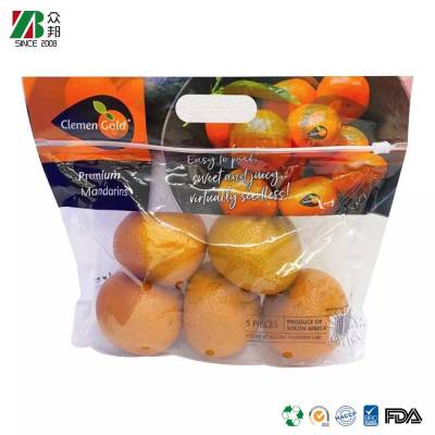 China Packaging Bag Factory Anti Fog Fresh Fruit Vegetable Bags with PTC or Slider Zipper