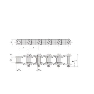 Stainless steel Cranked-link transmission chains SS124 Roller Chain High Quality China Supplier