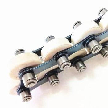Fabricante de China de cadenas de rodillos de alta precisión con rodillos grandes de nailon 208BS-35-C24-63PSF1