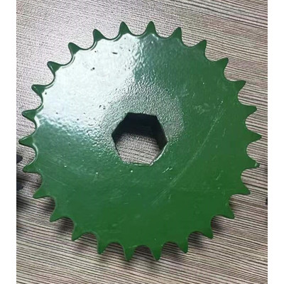 Customized roller chain sprocket with spray green paint| double sporocket|40B22 and 40B26